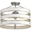 Gulliver 17 in. 3-Light Galvanized Coastal Semi-Flush Ceiling or Hanging Light with Painted Antique White Frame by Progress Lighting -Progress Lighting Shop galvanized finish progress lighting flush mount lights p350049 141 64 1000