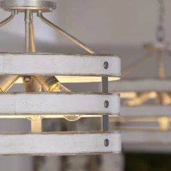 Gulliver 17 in. 3-Light Galvanized Coastal Semi-Flush Ceiling or Hanging Light with Painted Antique White Frame by Progress Lighting 25 Gulliver 17 in. 3-Light Galvanized Coastal Semi-Flush Ceiling or Hanging Light with Painted Antique White Frame by Progress Lighting -Progress Lighting Shop galvanized finish progress lighting flush mount lights p350049 141 76 1000