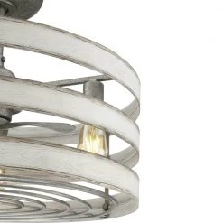 Gulliver Collection 23 in. 3-Blade Indoor/Outdoor Gray Ceiling Fan Cage Fandelier with 3 LED Light Bulbs and Remote by Progress Lighting -Progress Lighting Shop galvanized progress lighting ceiling fans with lights p250012 141 22 1f 1000