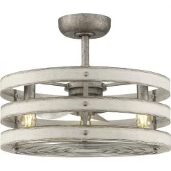 Gulliver Collection 23 in. 3-Blade Indoor/Outdoor Gray Ceiling Fan Cage Fandelier with 3 LED Light Bulbs and Remote by Progress Lighting -Progress Lighting Shop galvanized progress lighting ceiling fans with lights p250012 141 22 44 1000