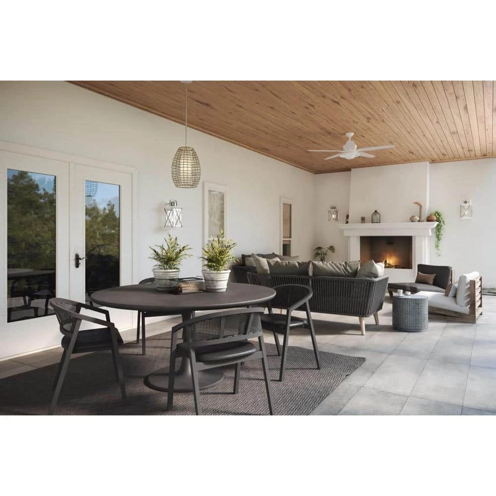 Pawley Collection 1-Light Galvanized Rattan Etched Glass Global Outdoor Pendant Hanging Light by Progress Lighting 6 Pawley Collection 1-Light Galvanized Rattan Etched Glass Global Outdoor Pendant Hanging Light by Progress Lighting - Image 4