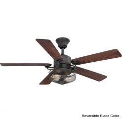 Greer Collection 54" 5 Blade Antique Nickel Farmhouse Ceiling Fan with LED Bulbs Included and Remote by Progress Lighting -Progress Lighting Shop gilded iron progress lighting ceiling fans with lights p2584 71 40 1000