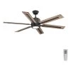Glandon 60 in. 6-Blade Indoor Black-Gilded Iron Ceiling Fan for Living Room with LED Light and Remote by Progress Lighting -Progress Lighting Shop gilded iron progress lighting ceiling fans with lights p2586 7130k 64 1000