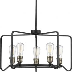 Foster Collection 5-Light Gilded Iron Farmhouse Chandelier Light by Progress Lighting -Progress Lighting Shop gilded iron progress lighting chandeliers p400153 071 44 1000