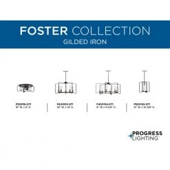 Foster Collection 6-Light Gilded Iron Farmhouse Chandelier Light by Progress Lighting -Progress Lighting Shop gilded iron progress lighting chandeliers p400154 071 77 1000