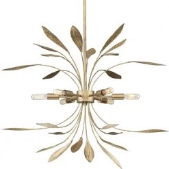 Mariposa 6-Light Gilded Silver Luxe Pendant Hanging Light by Progress Lighting