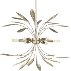 Mariposa 5-Light Gilded Silver Luxe Hanging Pendant Light by Progress Lighting