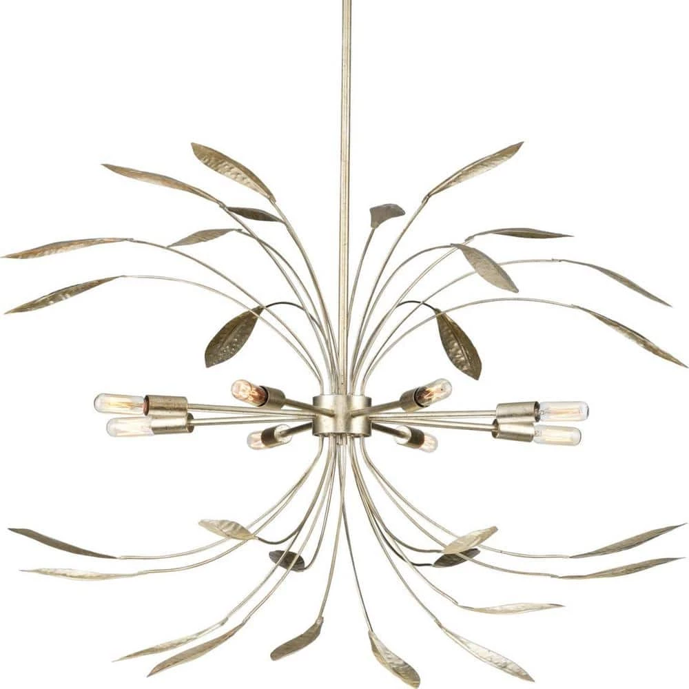 Mariposa 8-Light Gilded Silver Luxe Pendant Hanging Light by Progress Lighting 3 Mariposa 8-Light Gilded Silver Luxe Pendant Hanging Light by Progress Lighting