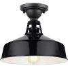 Perry Court 1-Light Gloss Black Outdoor Industrial Semi-Flush Mount Ceiling Light by Progress Lighting -Progress Lighting Shop gloss black progress lighting outdoor flush mount lights p550073 031 64 1000