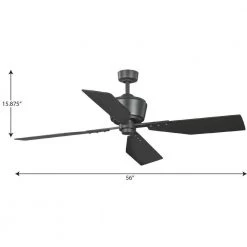 Chapin Collection 56" 4-Blade Black Graphite Modern Ceiling Fan for Bedrooms by Progress Lighting -Progress Lighting Shop graphite progress lighting ceiling fans without lights p250022 143 76 1000
