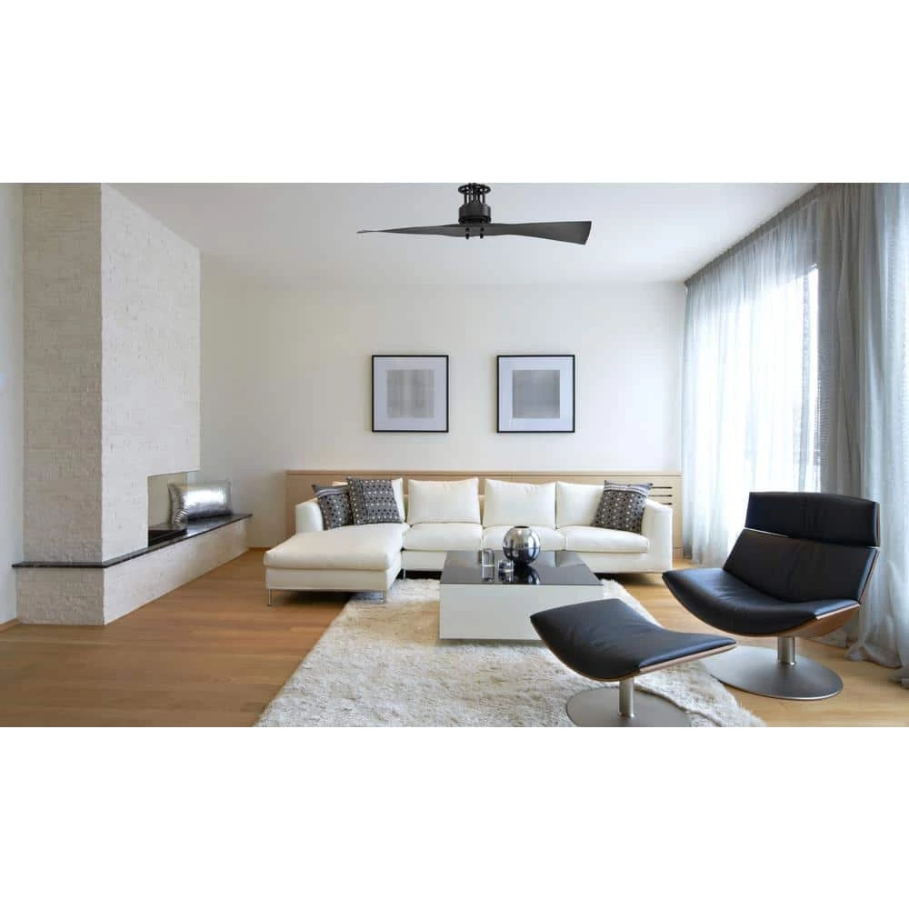 Spades 56 in. Indoor Graphite Black 2 Blade Minimalist Ceiling Fan with Remote by Progress Lighting 5 Spades 56 in. Indoor Graphite Black 2 Blade Minimalist Ceiling Fan with Remote by Progress Lighting - Image 3