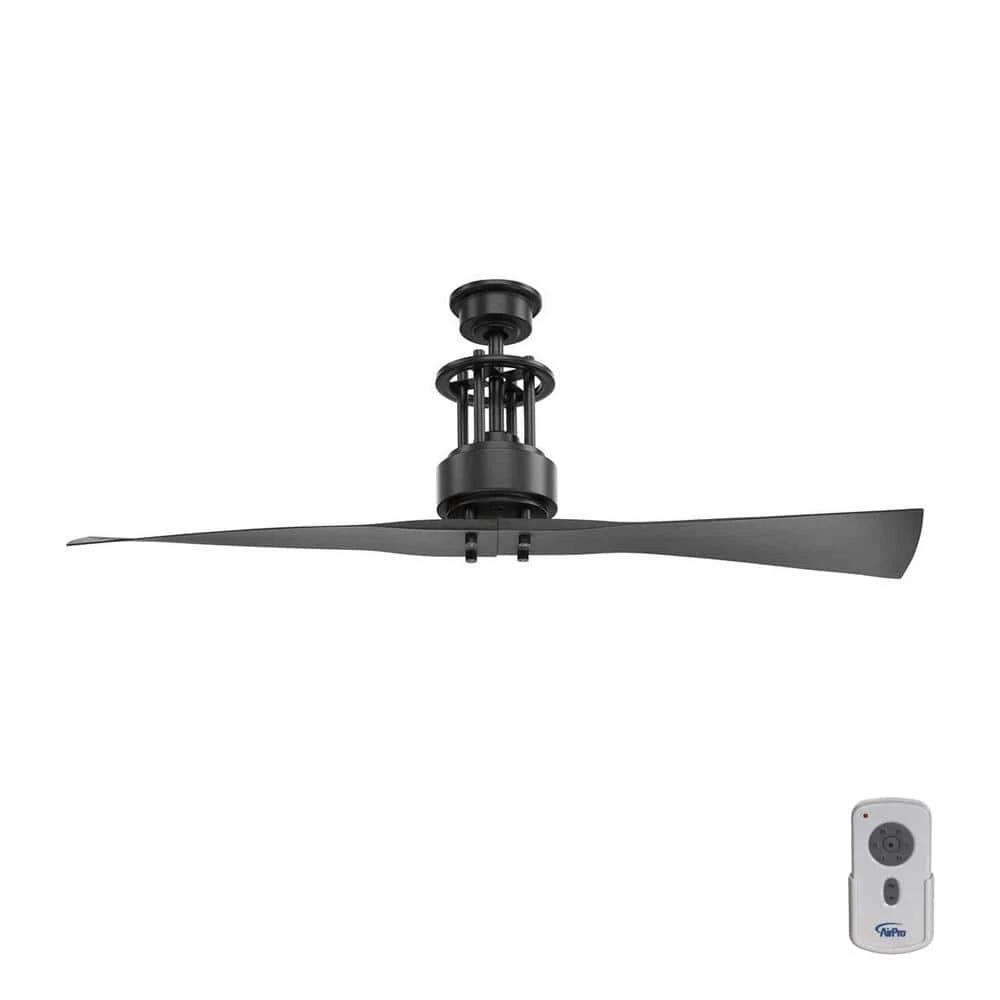 Spades 56 in. Indoor Graphite Black 2 Blade Minimalist Ceiling Fan with Remote by Progress Lighting 3 Spades 56 in. Indoor Graphite Black 2 Blade Minimalist Ceiling Fan with Remote by Progress Lighting