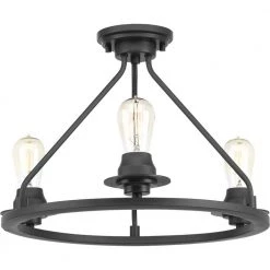 Debut Collection 3-Light Graphite Semi-Flush Mount by Progress Lighting