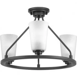 Debut Collection 3-Light Graphite Semi-Flush Mount by Progress Lighting -Progress Lighting Shop graphite progress lighting flush mount lights p350036 143 a0 1000