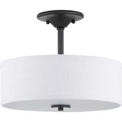 Inspire Collection 2-Light Graphite Semi-Flush Mount by Progress Lighting