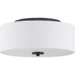 Inspire Collection Graphite Integrated LED Transitional Kitchen Ceiling Light Drum Flush Mount by Progress Lighting