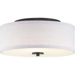 Inspire Collection Graphite Integrated LED Transitional Kitchen Ceiling Light Drum Flush Mount by Progress Lighting -Progress Lighting Shop graphite progress lighting flush mount lights p350135 143 30 fa 1000
