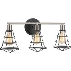 Gauge Collection 3-Light Graphite Farmhouse Bath Vanity Light by Progress Lighting