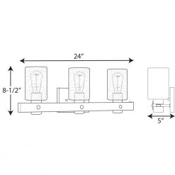 Gulliver Collection 24 in. 3-Light Graphite Finish Clear Seeded Glass Coastal Bathroom Vanity Light by Progress Lighting 19 Gulliver Collection 24 in. 3-Light Graphite Finish Clear Seeded Glass Coastal Bathroom Vanity Light by Progress Lighting -Progress Lighting Shop graphite progress lighting vanity lighting p300125 143 31 1000