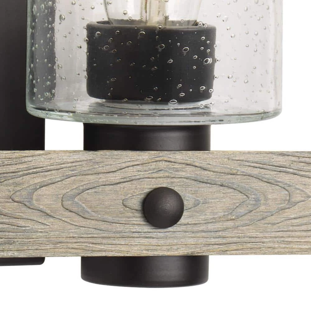 Gulliver Collection 24 in. 3-Light Graphite Finish Clear Seeded Glass Coastal Bathroom Vanity Light by Progress Lighting 7 Gulliver Collection 24 in. 3-Light Graphite Finish Clear Seeded Glass Coastal Bathroom Vanity Light by Progress Lighting - Image 5