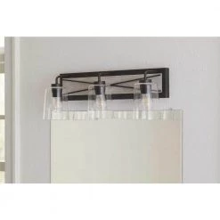 Briarwood Collection 3-Light Graphite Clear Glass Coastal Bath Vanity Light by Progress Lighting -Progress Lighting Shop graphite progress lighting vanity lighting p300231 143 76 1000