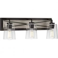 Briarwood Collection 3-Light Graphite Clear Glass Coastal Bath Vanity Light by Progress Lighting -Progress Lighting Shop graphite progress lighting vanity lighting p300231 143 c3 1000