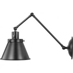 Hinton Collection 1-Light Black Swing Arm Adjustable Coastal Farmhouse Wall Light Sconce by Progress Lighting -Progress Lighting Shop graphite progress lighting wall lamps p710095 031 1f 1000