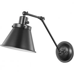 Hinton Collection 1-Light Black Swing Arm Adjustable Coastal Farmhouse Wall Light Sconce by Progress Lighting -Progress Lighting Shop graphite progress lighting wall lamps p710095 031 c3 1000