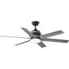 Kaysville 56 in. 6-Blade LED Grey Weathered Wood DC Motor Urban Industrial Ceiling Fan with Light by Progress Lighting -Progress Lighting Shop grey progress lighting ceiling fans with lights p250003 143 30 64 1000