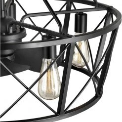 Pinehill 28 in. Indoor/Outdoor Matte Black Farmhouse Dual Mount Fandelier Ceiling Fan with Light and Remote Control by Progress Lighting -Progress Lighting Shop matte black progress lighting ceiling fans with lights p250031 031 wb 76 1000