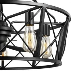 Pinehill 28 in. Indoor/Outdoor Matte Black Farmhouse Dual Mount Fandelier Ceiling Fan with Light and Remote Control by Progress Lighting -Progress Lighting Shop matte black progress lighting ceiling fans with lights p250031 031 wb fa 1000