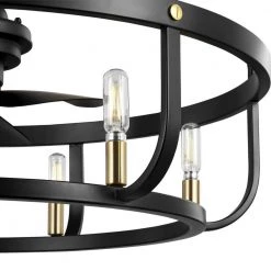 Copan 28.75 in. Indoor/Outdoor Inustrial Matte Black and Gold Dual Mount Ceiling Fan with Light and Remote Control by Progress Lighting -Progress Lighting Shop matte black progress lighting ceiling fans with lights p250037 031 wb fa 1000