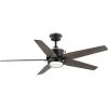 Byars 54 in. Integrated LED Indoor Matte Black Mid-Century Modern Ceiling Fan with Light Kit and Remote Control by Progress Lighting -Progress Lighting Shop matte black progress lighting ceiling fans with lights p250061 31m 30 64 1000