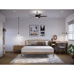 Byars 54 in. Integrated LED Indoor Matte Black Mid-Century Modern Ceiling Fan with Light Kit and Remote Control by Progress Lighting -Progress Lighting Shop matte black progress lighting ceiling fans with lights p250061 31m 30 c3 1000