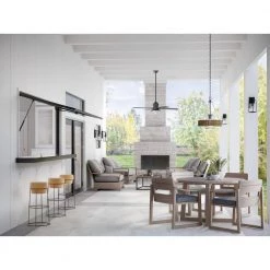 Gillen 56 in. LED Indoor/Outdoor Matte Black Vintage Electric Ceiling Fan with Light Kit and Clear Glass Shade by Progress Lighting -Progress Lighting Shop matte black progress lighting ceiling fans with lights p250075 31m wb 4f 1000