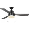 Trevina V 52 in. LED Indoor Matte Black ENERGY STAR Modern Ceiling Fan with Light Kit and White Opal Shade by Progress Lighting