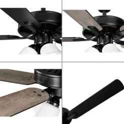 AirPro 52 in. Integrated LED Matte Black 5-Blade AC Motor Transitional Ceiling Fan with Light by Progress Lighting -Progress Lighting Shop matte black progress lighting ceiling fans with lights p250081 31m wb 44 1000