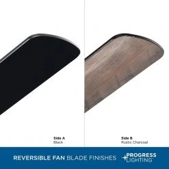 AirPro 52 in. Matt Black 5-Blade AC Motor Transitional Ceiling Fan by Progress Lighting -Progress Lighting Shop matte black progress lighting ceiling fans with lights p250085 31m wb 4f 1000