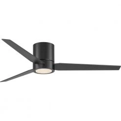 Braden 56 in. Integrated LED Indoor Matte Black Mid-Century Modern Ceiling Fan with Light Kit and Remote Control by Progress Lighting -Progress Lighting Shop matte black progress lighting ceiling fans with lights p2588 31m30k 44 1000