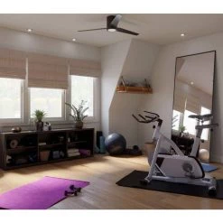 Braden 56 in. Integrated LED Indoor Matte Black Mid-Century Modern Ceiling Fan with Light Kit and Remote Control by Progress Lighting -Progress Lighting Shop matte black progress lighting ceiling fans with lights p2588 31m30k c3 1000