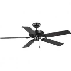 AirPro 52 in. Matte Black 5-Blade ENERGY STAR Rated AC Motor Traditional Ceiling Fan by Progress Lighting