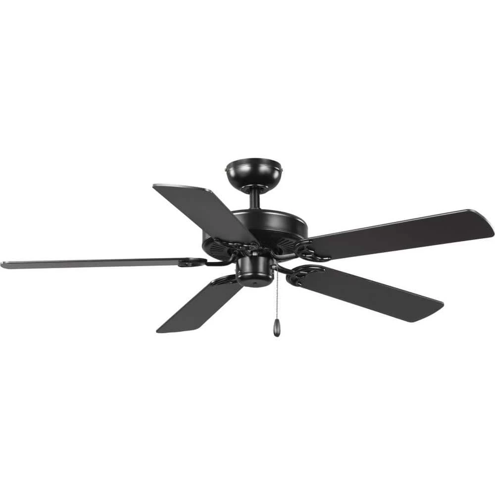 AirPro 52 in. Matte Black 5-Blade ENERGY STAR Rated AC Motor Traditional Ceiling Fan by Progress Lighting 3 AirPro 52 in. Matte Black 5-Blade ENERGY STAR Rated AC Motor Traditional Ceiling Fan by Progress Lighting
