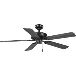 AirPro 52 in. Matte Black 5-Blade ENERGY STAR Rated AC Motor Traditional Ceiling Fan by Progress Lighting 13 AirPro 52 in. Matte Black 5-Blade ENERGY STAR Rated AC Motor Traditional Ceiling Fan by Progress Lighting -Progress Lighting Shop matte black progress lighting ceiling fans without lights p250066 31m c3 1000