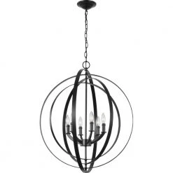 Equinox Collection Black Six-Light Sphere Pendant by Progress Lighting -Progress Lighting Shop matte black progress lighting chandeliers p3889 31 76 1000