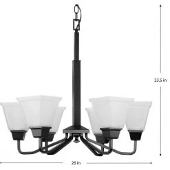 Clifton Heights Collection 26 in. 6-Light Matte Black Chandelier Light with Etched Glass Shades New Traditional by Progress Lighting 15 Clifton Heights Collection 26 in. 6-Light Matte Black Chandelier Light with Etched Glass Shades New Traditional by Progress Lighting -Progress Lighting Shop matte black progress lighting chandeliers p400119 31m fa 1000