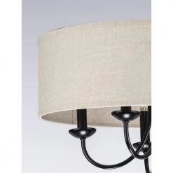 Drum Shade Collection Farmhouse 21-5/8 in. 5-Light Matte Black with Harvest Linen Shade Chandelier Light by Progress Lighting -Progress Lighting Shop matte black progress lighting chandeliers p400193 031 44 1000