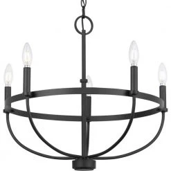 Camperdown 5-Light Matte Black Chandelier by Progress Lighting