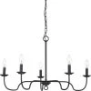 Canebrake 5-Light Matte Black Farmhouse Chandelier Light by Progress Lighting -Progress Lighting Shop matte black progress lighting chandeliers p400291 31m 64 1000
