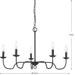 Canebrake 5-Light Matte Black Farmhouse Chandelier Light by Progress Lighting -Progress Lighting Shop matte black progress lighting chandeliers p400291 31m 76 1000