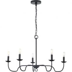 Canebrake 5-Light Matte Black Farmhouse Chandelier Light by Progress Lighting -Progress Lighting Shop matte black progress lighting chandeliers p400291 31m fa 1000